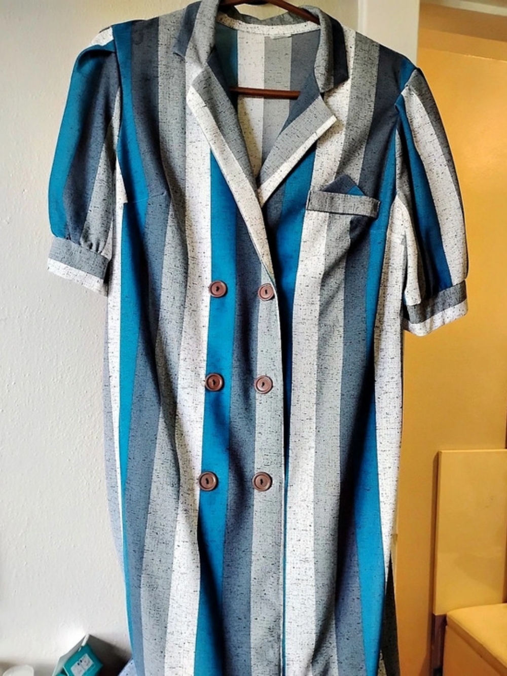 Vintage Blue & White Striped Dress
